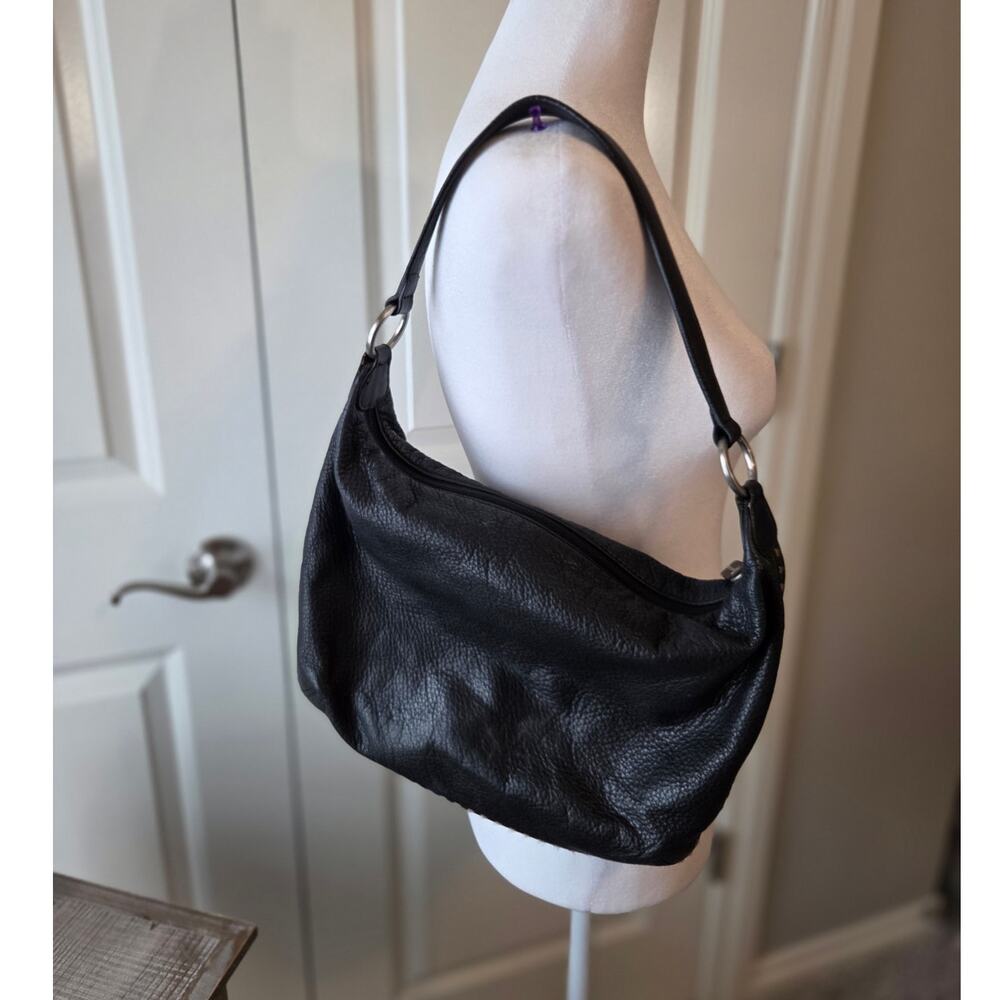 Sigrid Olsen Leather Hobo Shoulder Bag with Contrast Stitching